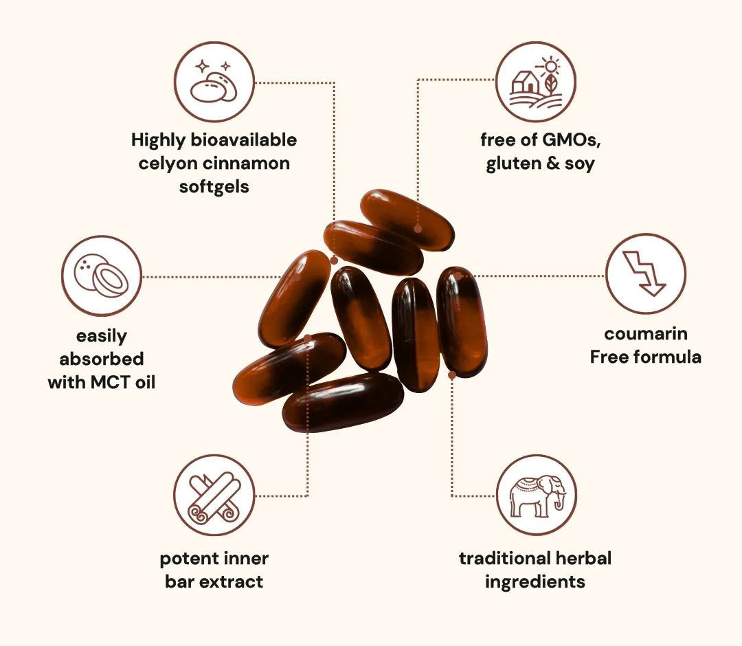 Ceylon Cinnamon Softgels — Pre-Diabetic Blood Sugar Support